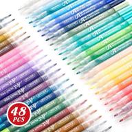 🎨 zeyar acrylic paint pens - expert of rock painting, extra fine, 48 colors, ap certified, permanent & waterproof ink - works on rock, wood, glass, metal, ceramic, all surfaces logo