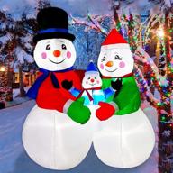 🎅 6ft lighted christmas inflatables: snowman family decor for outdoor yard and indoor party décor logo