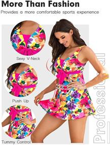 img 1 attached to Ecupper Shapping Printed Swimdress Boyshort Women's Clothing in Swimsuits & Cover Ups