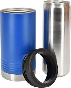 img 3 attached to 🥶 Clear Water Home Goods Slim Can Cooler: Royal Blue Stainless Steel Vacuum Insulated Holder for 12 oz Slim Beer Cans and Seltzers – Keeps Drinks Cold for Hours!