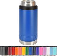 🥶 clear water home goods slim can cooler: royal blue stainless steel vacuum insulated holder for 12 oz slim beer cans and seltzers – keeps drinks cold for hours! логотип