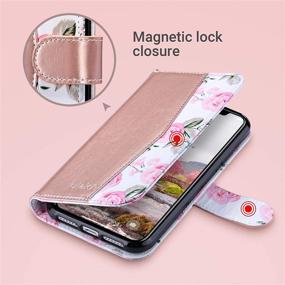 img 1 attached to ULAK iPhone XR Wallet Case: Stylish Rose Gold Flip Folio Cover with Card Holders, Kickstand, & Hand Strap - Shockproof Protection for 6.1 Inch iPhone XR