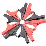 🔌 testhelper 5sets ac262: insulated alligator crocodile clip clamps with 4mm banana plug socket – 5pcs red and black logo