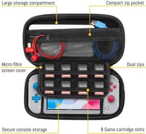 img 2 attached to 🎮 Portable Travel Carry Case for Nintendo Switch Lite | Coral - Orzly Carry Case with Storage for Games & Accessories