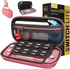 img 4 attached to 🎮 Portable Travel Carry Case for Nintendo Switch Lite | Coral - Orzly Carry Case with Storage for Games & Accessories