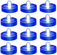 🕯️ blue submersible tea lights: waterproof led candles for party & wedding decor, pack of 12 логотип