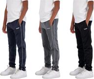 👖 high-performance hind 3 pack sweatpants in athletic blue heather and black: boys' clothing for active lifestyles logo