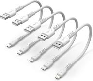 ⚡️ fast charging 6 inch iphone charge cable short - 5pack usb to lightning cord for iphone 12/11 pro max, ipad air/mini - 0.5ft length logo