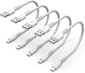 img 4 attached to ⚡️ Fast Charging 6 inch iPhone Charge Cable Short - 5Pack USB to Lightning Cord for iPhone 12/11 Pro Max, iPad Air/Mini - 0.5ft Length