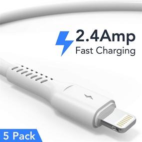 img 3 attached to ⚡️ Fast Charging 6 inch iPhone Charge Cable Short - 5Pack USB to Lightning Cord for iPhone 12/11 Pro Max, iPad Air/Mini - 0.5ft Length