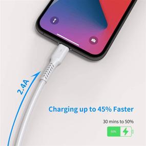 img 1 attached to ⚡️ Fast Charging 6 inch iPhone Charge Cable Short - 5Pack USB to Lightning Cord for iPhone 12/11 Pro Max, iPad Air/Mini - 0.5ft Length
