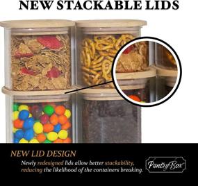 img 2 attached to 🧺 PantryBox Stackable Square Glass Containers: Airtight Bamboo Lid Jars for Clear Kitchen Organization - 4PC Small Set