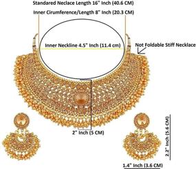 img 3 attached to Efulgenz Bollywood Traditional Necklace Earrings