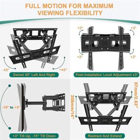 img 2 attached to 📺 KDG Dual Articulating Arms TV Wall Mount Bracket – Full Motion Swivel Tilt Extension Rotation for Most 32-65 Inches TVs, Supports Up to 121lbs, Max Vesa 400X400, Fits 16" Studs