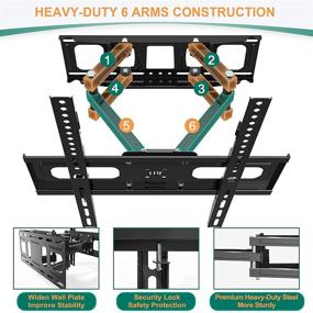 img 3 attached to 📺 KDG Dual Articulating Arms TV Wall Mount Bracket – Full Motion Swivel Tilt Extension Rotation for Most 32-65 Inches TVs, Supports Up to 121lbs, Max Vesa 400X400, Fits 16" Studs