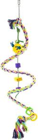 img 4 attached to 🐦 Cotton Boing n' Toy Climb Swing Twist Spiral for Birds - Bungee Rope, Colorful Perch - Suitable for Various Bird Sizes: Keet, Tiel, Quaker, Conure, African Grey, Amazon, Cockatoo, Macaw - Select Perfect Size