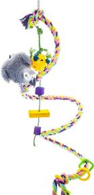 img 1 attached to 🐦 Cotton Boing n' Toy Climb Swing Twist Spiral for Birds - Bungee Rope, Colorful Perch - Suitable for Various Bird Sizes: Keet, Tiel, Quaker, Conure, African Grey, Amazon, Cockatoo, Macaw - Select Perfect Size