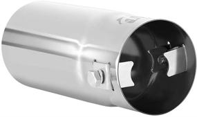 img 2 attached to 🚗 Stainless Steel Exhaust Tip - Fits 1.5 to 2 Inch Exhaust Tail Pipe Diameter for Chrome-Like Effect - Car Muffler Tips