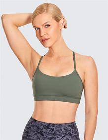 img 3 attached to 👙 CRZ YOGA Women's Low Impact Strappy Padded Sports Bra: Stylish Y Racer Back Spaghetti Straps Yoga Bra Tops