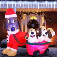 🐶 vibrant joiedomi 5 ft long puppy inflatable with built-in leds: perfect xmas party decor for indoor and outdoor winter festivities in your yard, garden, or lawn logo