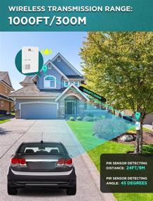 img 1 attached to 🚨 1byone Driveway Alarm: Motion Sensor 1000ft Range, 36 Melodies, Home Security System with 1 Receiver & 2 Weatherproof Detectors - Protect Indoor/Outdoor Property