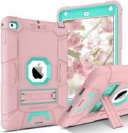 📱 bentoben ipad mini case - slim fit silicone hybrid shockproof cover for ipad mini 5/4, kids tablet protection, pink/mint logo