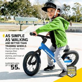 img 2 attached to 🚲 Swagtron K3 12" No-Pedal Balance Bike for Kids Ages 2-5 Years – Lightweight, Adjustable Seat, Air-Filled Rubber Tires