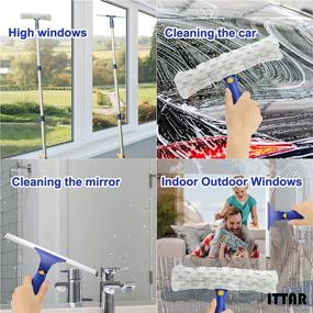 img 2 attached to ITTAR Window Cleaner Squeegee: Rotatable Squeegee and Microfiber Scrubber with 🪟 Extendable Stainless Steel Pole - Ideal for Shower Glass, Car Windshield, and More!