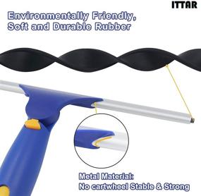 img 1 attached to ITTAR Window Cleaner Squeegee: Rotatable Squeegee and Microfiber Scrubber with 🪟 Extendable Stainless Steel Pole - Ideal for Shower Glass, Car Windshield, and More!