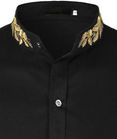 img 1 attached to 👕 ZEROYAA Men's Clothing with Hipster Embroidery and Mandarin Collar