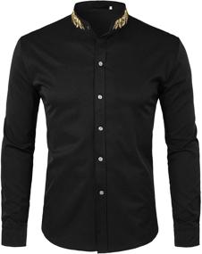 img 2 attached to 👕 ZEROYAA Men's Clothing with Hipster Embroidery and Mandarin Collar