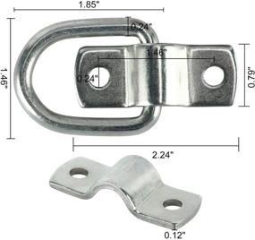 img 3 attached to 🔒 DasMarine 1/4" Заглушка с кольцом для крепления - Кольца для фиксации на прицепах, грузовиках, домах-на-колесах, кемперах, фургонах, квадроциклах, внедорожниках, лодках, мотоциклах и других транспортных средствах - Рабочая нагрузка 1200 фунтов (упаковка из 12 штук)