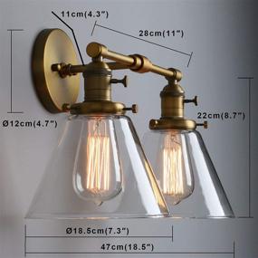 img 3 attached to 🛠️ Antique Industrial Wall Sconce Light - Phansthy Double Sconce with Dual 7.3 Inch Cone Canopy