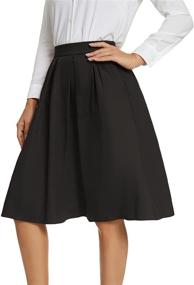 img 1 attached to 👗 Must-Have Tandisk Women's Flared Pleated Pocket Clothing and Skirts - Stunning Style and Practicality!