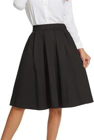 img 4 attached to 👗 Must-Have Tandisk Women's Flared Pleated Pocket Clothing and Skirts - Stunning Style and Practicality!