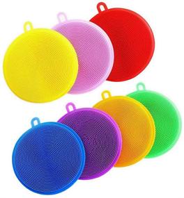 img 4 attached to 🧼 7 Pack Silicone Dish Scrubber: Food Grade BPA Free, Reusable, Dishwasher Safe - Perfect for Efficient Kitchen Dish Washing and Cleaning