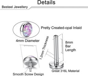 img 2 attached to Besteel Stainless Created Opal Piercing Jewelry