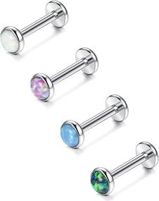 img 1 attached to Besteel Stainless Created Opal Piercing Jewelry