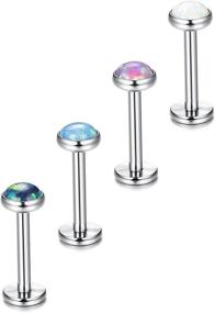 img 3 attached to Besteel Stainless Created Opal Piercing Jewelry