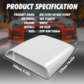 img 3 attached to TUINCYN Universal Car Vent Scoops Decorative Air Flow Intake Hood Vents, White Cover - Enhance Ventilation and Style
