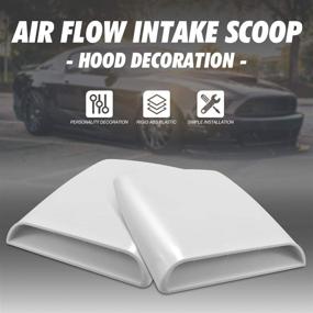 img 1 attached to TUINCYN Universal Car Vent Scoops Decorative Air Flow Intake Hood Vents, White Cover - Enhance Ventilation and Style