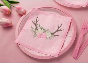 img 3 attached to 🍼 Premium Pink Paper Napkins for Baby Shower Party – 150 Pack (6.5 x 6.5 In)