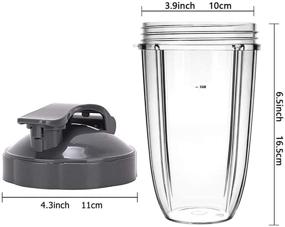 img 2 attached to 2-Pack 24 oz Blender Replacement Cups for Original NutriBullet Pro 900w/600w Extractor Blade Juicer Parts with 2 Flip Top To Go Lids - Enhanced SEO