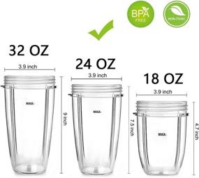 img 1 attached to 2-Pack 24 oz Blender Replacement Cups for Original NutriBullet Pro 900w/600w Extractor Blade Juicer Parts with 2 Flip Top To Go Lids - Enhanced SEO