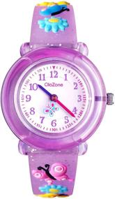 img 4 attached to Waterproof 3D Cartoon Girls 💦 Analog Wrist Watch for Ages 5-7