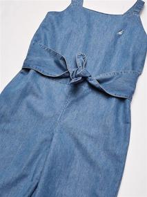 img 2 attached to 👕 Nautica Jumpsuit Chambray Button 14: Stylish and Comfy Girls' Clothing for Every Occasion!