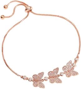 img 4 attached to 🦋 YOMEGO 14K Adjustable Chain Bracelets: Ideal Birthday Gifts for Teen Girls, Women, Daughters, Sisters – Featuring Butterfly Charm