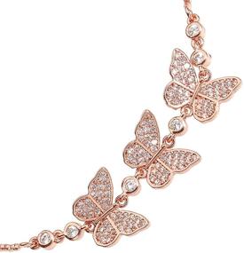 img 2 attached to 🦋 YOMEGO 14K Adjustable Chain Bracelets: Ideal Birthday Gifts for Teen Girls, Women, Daughters, Sisters – Featuring Butterfly Charm