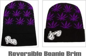 img 3 attached to Marijuana Weed Leaf Beanie Hat Skully