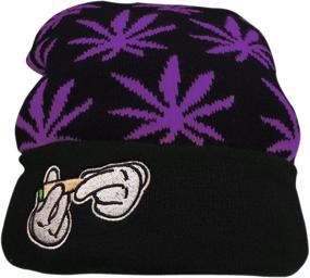 img 4 attached to Marijuana Weed Leaf Beanie Hat Skully
